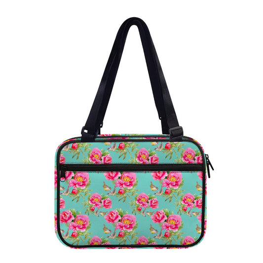Bird Pink Floral Flower Pattern Print Double Strap Bible Bag