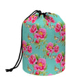 Bird Pink Floral Flower Pattern Print Drawstring Makeup Bag