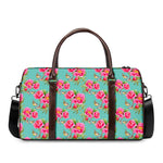 Bird Pink Floral Flower Pattern Print Duffle Bag