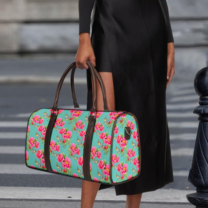 Bird Pink Floral Flower Pattern Print Duffle Bag