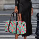 Bird Pink Floral Flower Pattern Print Duffle Bag
