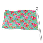 Bird Pink Floral Flower Pattern Print Flag
