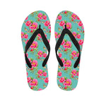 Bird Pink Floral Flower Pattern Print Flip Flops