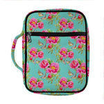 Bird Pink Floral Flower Pattern Print Front Pocket Bible Bag