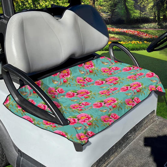 Bird Pink Floral Flower Pattern Print Golf Cart Seat Cover