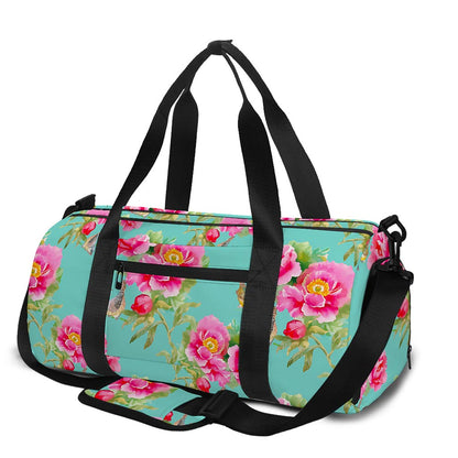 Bird Pink Floral Flower Pattern Print Gym Bag