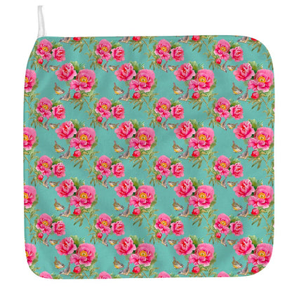Bird Pink Floral Flower Pattern Print Hand Towel