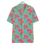 Bird Pink Floral Flower Pattern Print Hawaiian Shirt