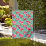 Bird Pink Floral Flower Pattern Print House Flag