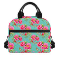 Bird Pink Floral Flower Pattern Print Insulated Lunch Bag
