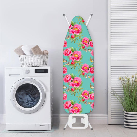 Bird Pink Floral Flower Pattern Print Ironing Board Cover
