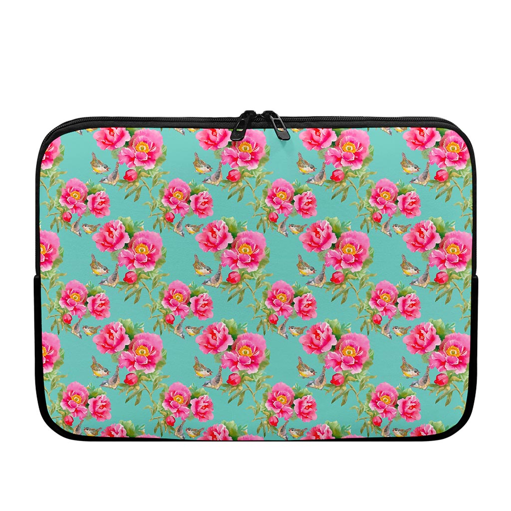 Bird Pink Floral Flower Pattern Print Laptop Sleeve