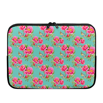 Bird Pink Floral Flower Pattern Print Laptop Sleeve