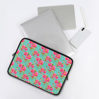 Bird Pink Floral Flower Pattern Print Laptop Sleeve