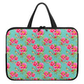 Bird Pink Floral Flower Pattern Print Laptop Sleeve With Handle