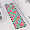 Bird Pink Floral Flower Pattern Print Long Kitchen Mat