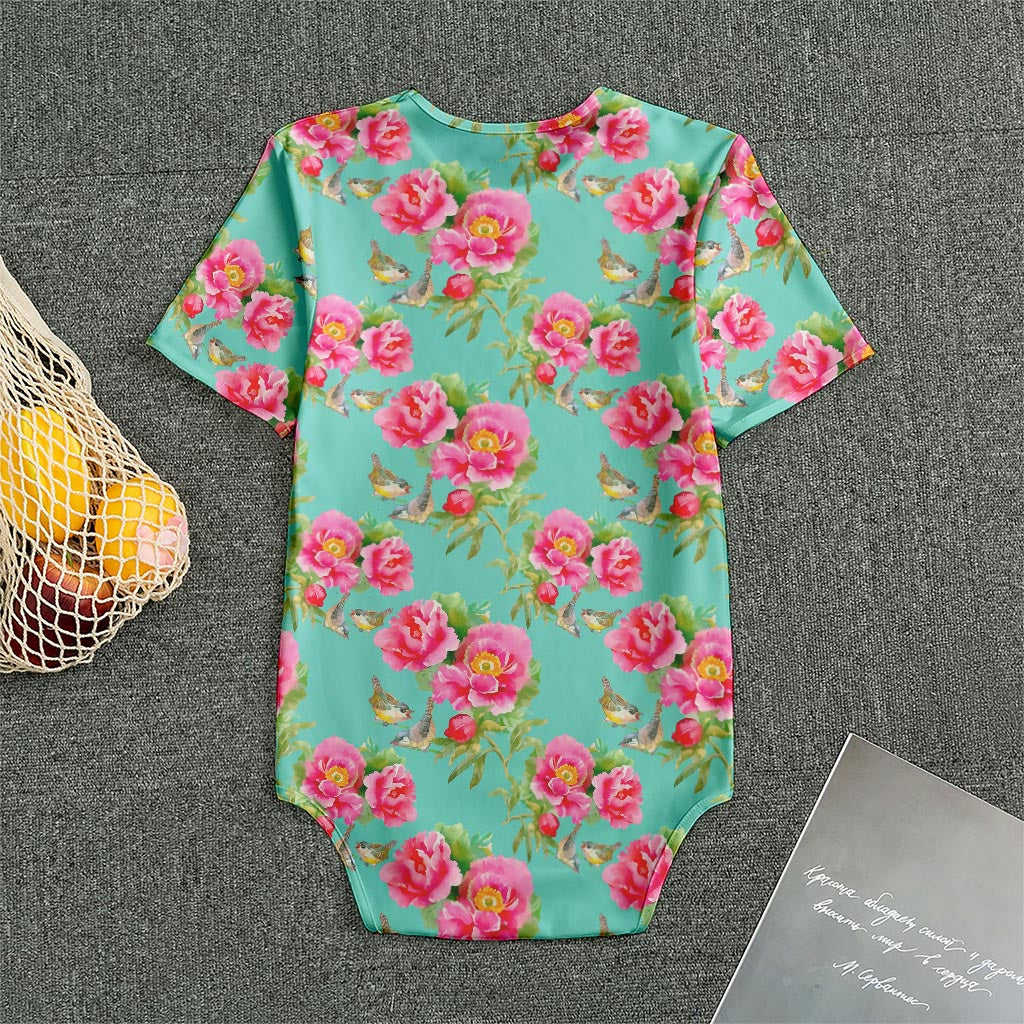 Bird Pink Floral Flower Pattern Print Men's Bodysuit