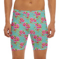 Bird Pink Floral Flower Pattern Print Men's Long Boxer Briefs