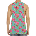 Bird Pink Floral Flower Pattern Print Men's Muscle Tank Top