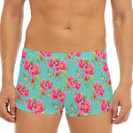 Bird Pink Floral Flower Pattern Print Men's Short Boxer Briefs