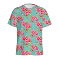 Bird Pink Floral Flower Pattern Print Men's Athletic T-Shirt