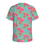 Bird Pink Floral Flower Pattern Print Men's Sports T-Shirt
