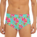 Bird Pink Floral Flower Pattern Print Men's Triangle Swim Briefs