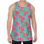 Bird Pink Floral Flower Pattern Print Men's Velvet Tank Top