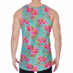 Bird Pink Floral Flower Pattern Print Men's Velvet Tank Top