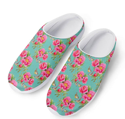 Bird Pink Floral Flower Pattern Print Mesh Casual Shoes
