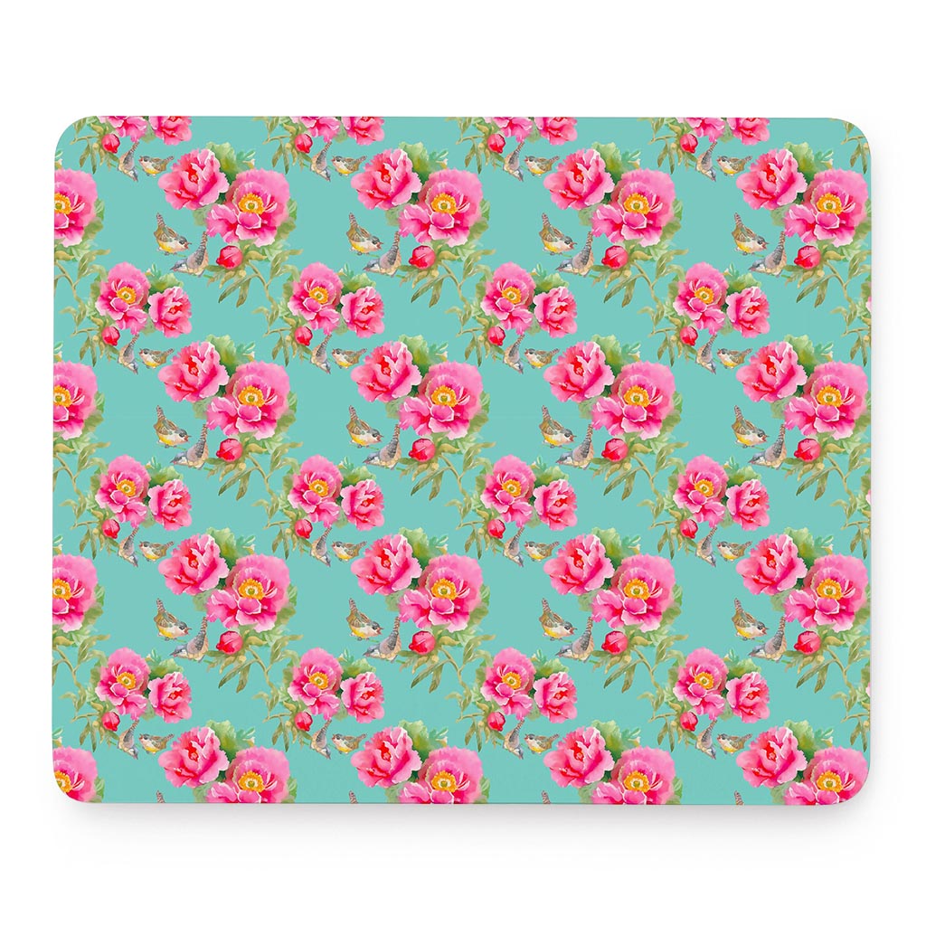 Bird Pink Floral Flower Pattern Print Mouse Pad