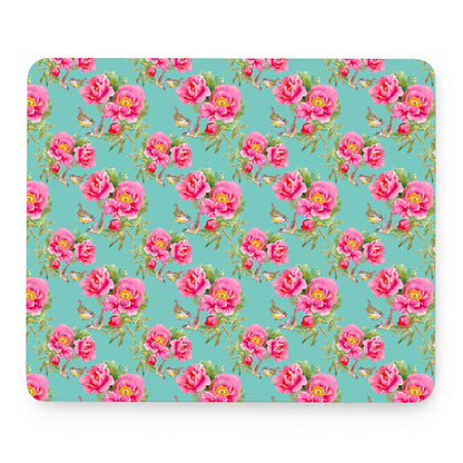 Bird Pink Floral Flower Pattern Print Mouse Pad
