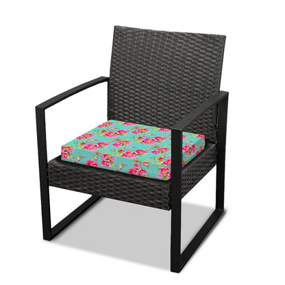 Bird Pink Floral Flower Pattern Print Outdoor Seat Cushion Cover