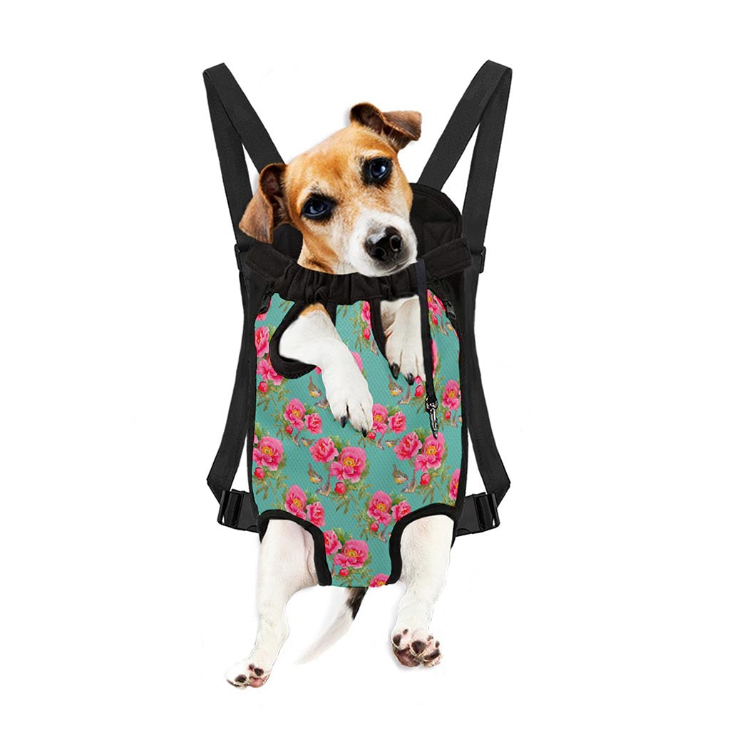 Bird Pink Floral Flower Pattern Print Pet Carrier Backpack