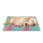 Bird Pink Floral Flower Pattern Print Pet Cooling Mat Cover