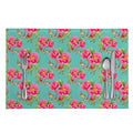 Bird Pink Floral Flower Pattern Print Placemat