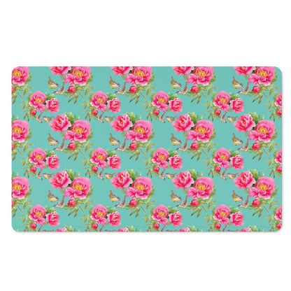 Bird Pink Floral Flower Pattern Print Polyester Doormat