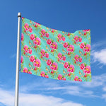 Bird Pink Floral Flower Pattern Print Polyester Flag