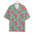 Bird Pink Floral Flower Pattern Print Rayon Hawaiian Shirt