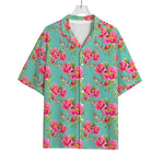 Bird Pink Floral Flower Pattern Print Rayon Hawaiian Shirt