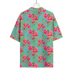 Bird Pink Floral Flower Pattern Print Rayon Hawaiian Shirt