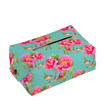 Bird Pink Floral Flower Pattern Print Rectangle Tissue Box Cover