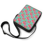 Bird Pink Floral Flower Pattern Print Rectangular Crossbody Bag
