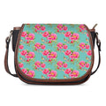 Bird Pink Floral Flower Pattern Print Saddle Bag