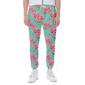 Bird Pink Floral Flower Pattern Print Joggers