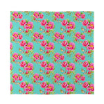 Bird Pink Floral Flower Pattern Print Silk Bandana
