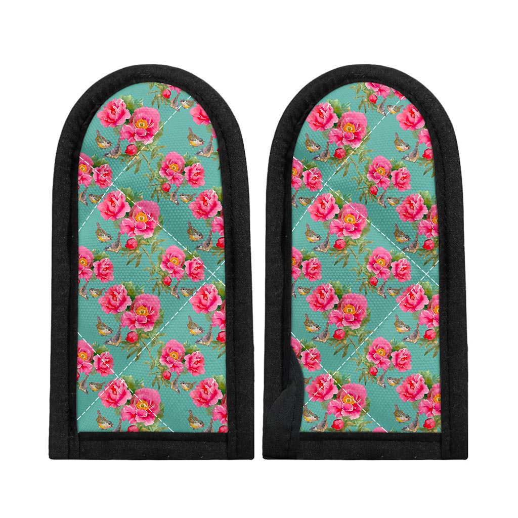 Bird Pink Floral Flower Pattern Print Skillet Handle Cover