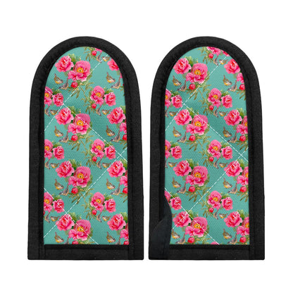 Bird Pink Floral Flower Pattern Print Skillet Handle Cover