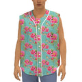 Bird Pink Floral Flower Pattern Print Sleeveless Baseball Jersey