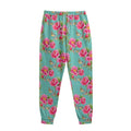 Bird Pink Floral Flower Pattern Print Sweatpants